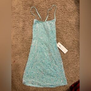 Elegant Aqua Kids Formal Dress